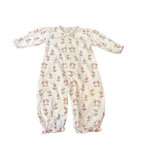 Kissy Kissy Flamingo Print‎ Romper Baby Girl White Pink Snap Front SIZE 0-3M